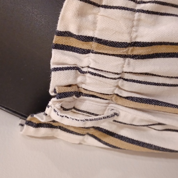 Zara Ecru/Black Embroidered & Striped Cotton Pencil Skirt- Sz. Med - Picture 9 of 12